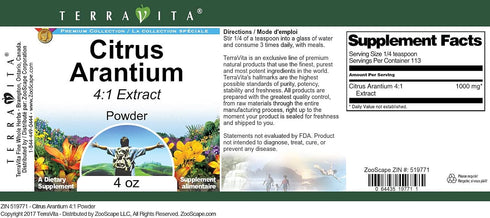 Terravita 4:1 (4 oz, 519771) Citrus Arantium Powder ZIN: