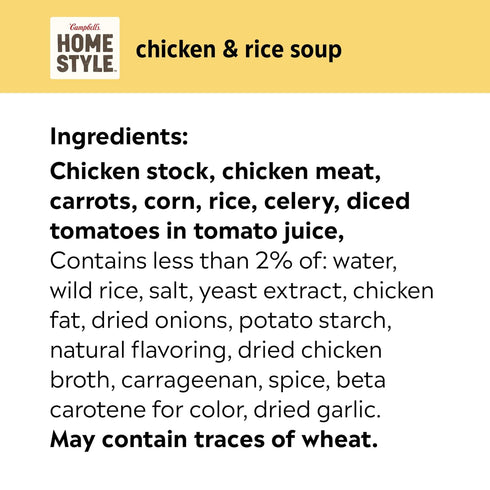 Campbell's Homestyle 16.1 oz Campbells Homestyle Chicken and Rice Soup, Can