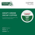 72 Count Krispy Kreme Classic Decaf, Single-Serve Keurig K-Cup Pods, Medium Roast Coffee Pods