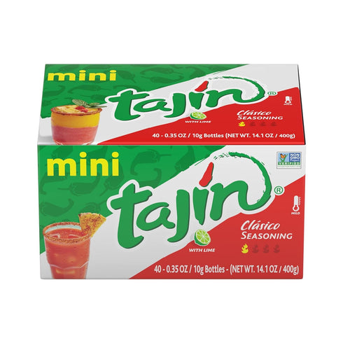 Tajín Clásico Chile Lime Seasoning Mini Display, 40 Mini Bottles, 0.35 oz (Pack of 1)