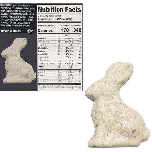 2.25oz (12-Pack) Fruidles Easter Bunny Rabbit Milk Chocolate Bunnies, Cookies & Cream, Individually Wrapped