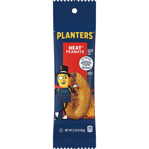 2.25 oz, 15-Pack, PLANTERS Heat Peanuts, Spicy Snacks, Hot Peanuts, Nuts with a Hot and Spicy Taste
