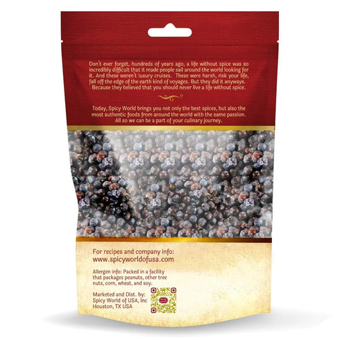 Spicy World 3.5 Juniper Berries Whole Ounce Bag- Pure - Great for Cooking, Drinks, Tea & More!