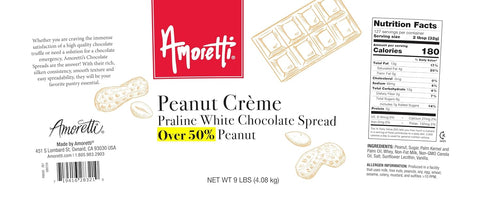 11 oz Amoretti - Peanut Praline White Chocolate Spread