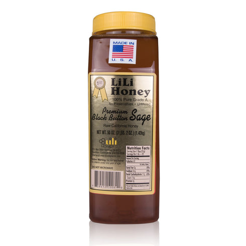 Lili Farms California Raw Premium Black Button Sage Honey 50 Oz. 3 1/8 Lb