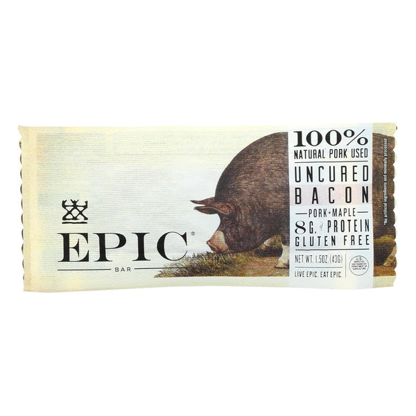 EPIC, Bar, Pork, Mple, Uncrd Bacon, Pack of 12, Size 1.5 OZ,