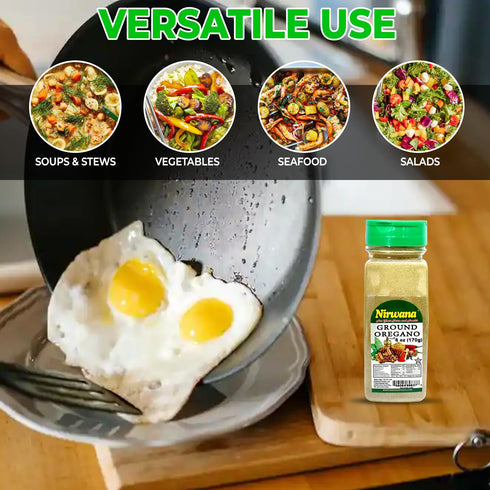 100% (6 oz) Premium Ground Oregano Natural, Gluten-Free, and Non-GMO Perfect for Italian Seasoning, Pasta, Soups