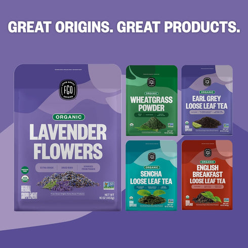 4oz, Packaging (Pack 1) FGO Organic Dried Lavender Flowers, Extra Grade Dried Buds, Imported From France for Culinary