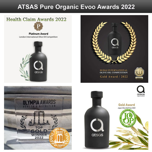 Atsas Organic Products 2023 -100ml Atsas Extra Virgin Organic Olive Oil - Rich in Polyphenols - Cyprus Cold Pressed
