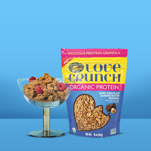 11 oz (Pack 1), Love Crunch Organic Chocolate & Almond Butter Protein Granola, of Non-GMO, Fair Trade, by Nature's Path