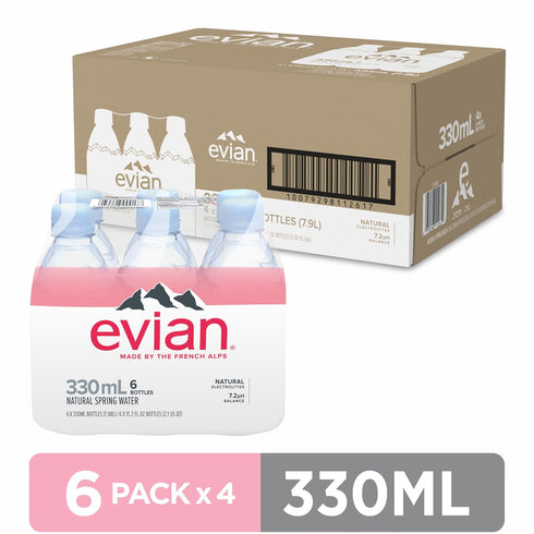 330 ML (11.15 oz) 24 pack Evian Natural Spring Water, fl bottles