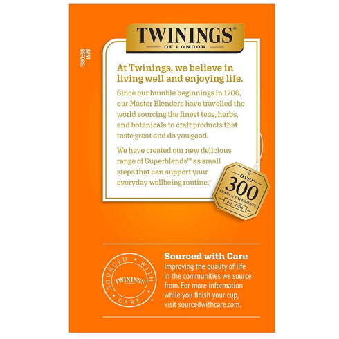 Immune 16 (Pack 6), 96 Twinings Superblends Support+ Herbal Tea with Vitamin C, Ginger & Mango Flavoured Green Tea, Tea