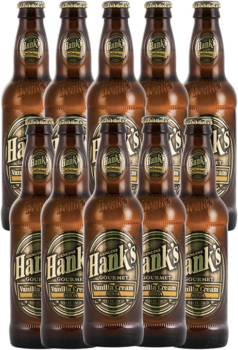 Hank's Genuine Gourmet Vanilla Cream Soda, 12 fl oz Bottles Premium Craft