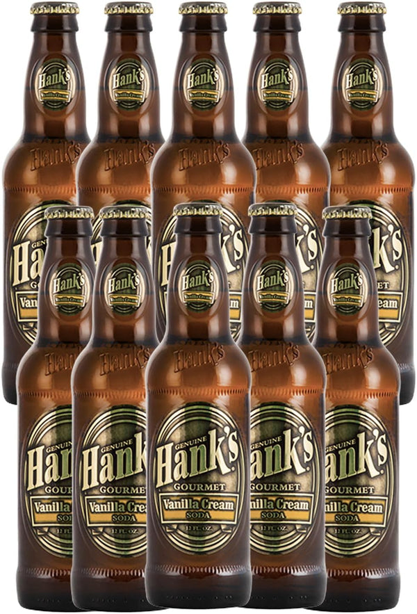 Hank's Genuine Gourmet Vanilla Cream Soda, 12 fl oz Bottles Premium Craft