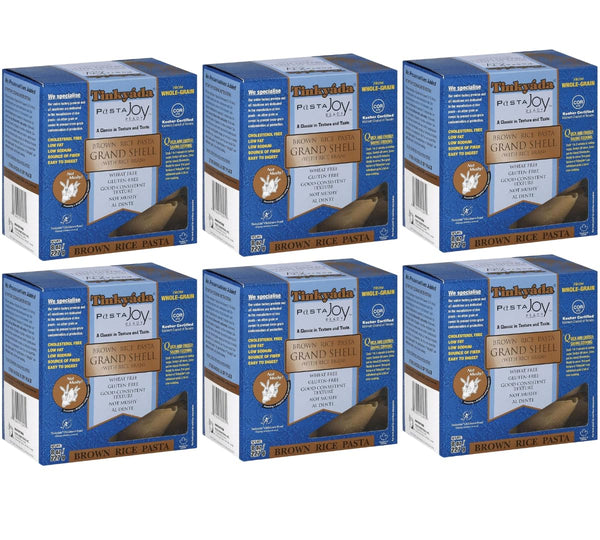 Tinkyada Grand Shell Brown Rice Pasta, Gluten Free, 8 oz Bags (Pack of
