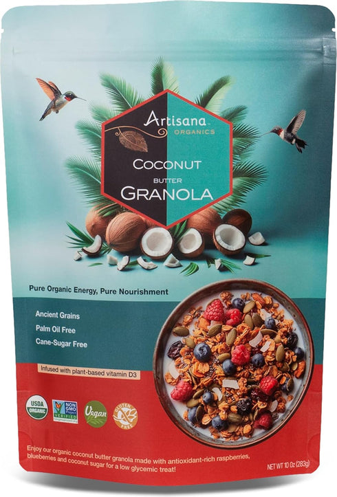 Artisana Organics Coconut Granola - Gluten-Free, Vegan, Low Glycemic, Organic, Palm Oil-Free,