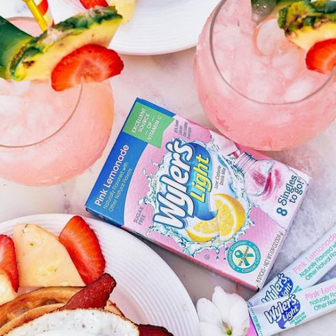 Packets, 96 (Pack 12) Wyler's Light Singles To Go Powder Water Drink Mix, Pink Lemonade, Single Servings
