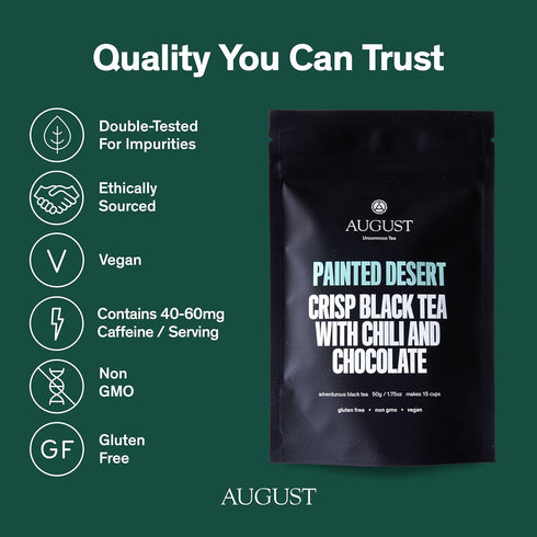 Uncommon (1.75oz) August Painted Desert Black Tea Spicy and Rich Blend with Notes of Mexican Chili, Cinnamon, and Dark