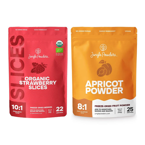 Jungle Powders Freeze Dried Strawberries Organic USDA Certified Strawberry Slices 3.2 Ounce