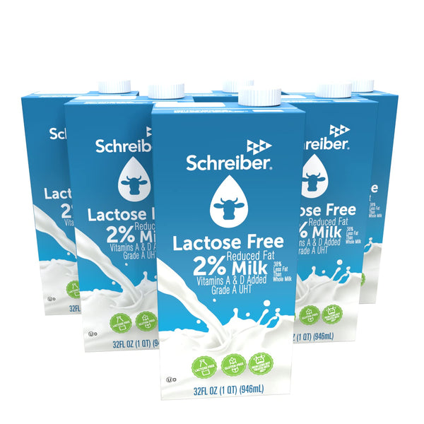 Schreiber 2% Lactose Free, Shelf Stable Milk, Low Fat with Vitamin A