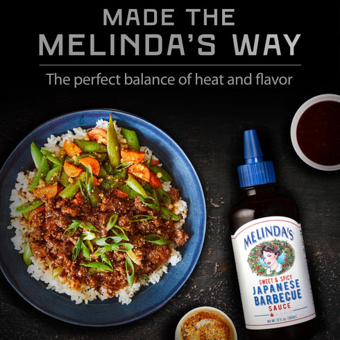 12oz, 1 Pack Melindas Japanese BBQ Sauce - Gourmet Japanese Spicy Sauce and Marinade Made with Soy, Ginger, Garlic, Red