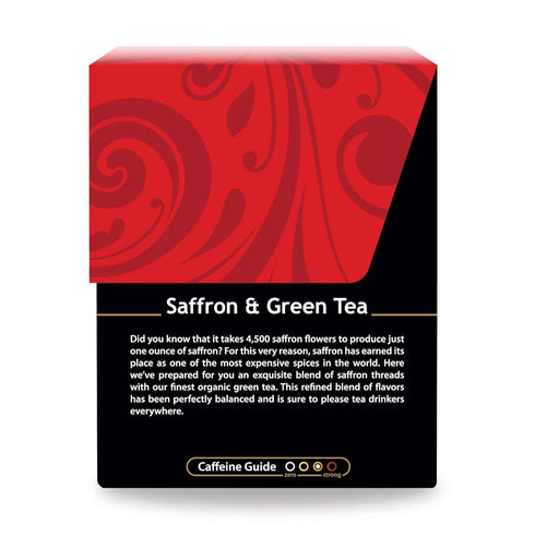 Buddha Teas - Saffron & Green Tea - Caffeinated Wild Crafted Tea, 18 Tea Bags (Pack of 1)