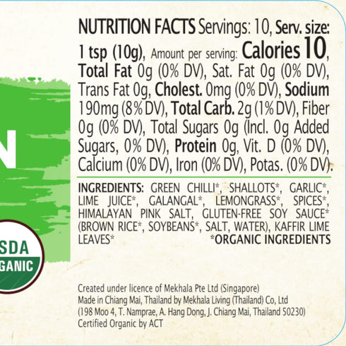 (6X3.53oz) Mekhala Organic Thai Green Curry Paste. VEGAN. GLUTEN-FREE. SUGAR FREE. Versatile. HOT