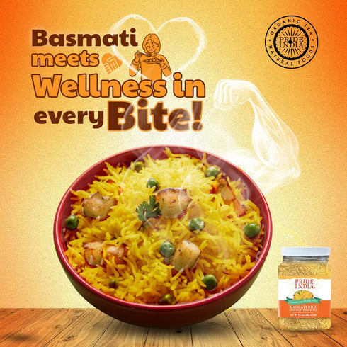 24 oz (680.3 Pride of India | Extra Long Basmati Rice with Minced Turmeric gm) | Naturally Aged Healthy Grain | Perfect
