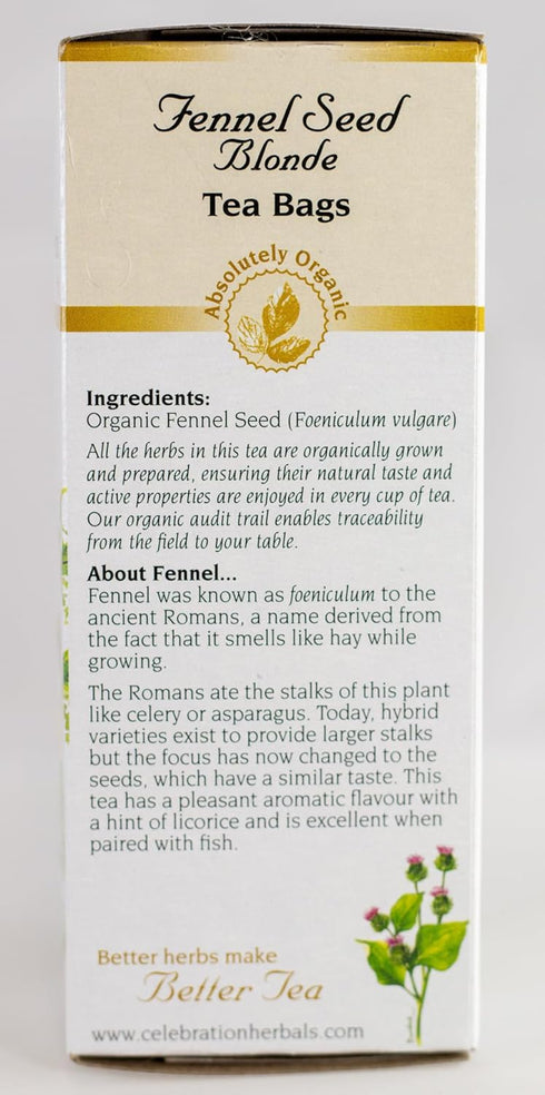 CELEBRATION HERBALS Fennel Seed Blonde Tea Organic, 24 Bag, 0.02 Pound