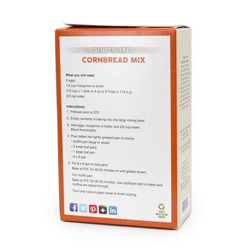 Heartland Gourmet Gluten Free Cornbread Mix - Buttery and Chewy - Certified Gluten Free - Premium Ingredients - All