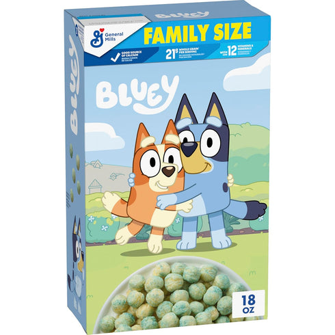 General Mills Bluey Cereal, Crispy Corn Cereal Puffs, Made with Whole Grain, Family Size,
