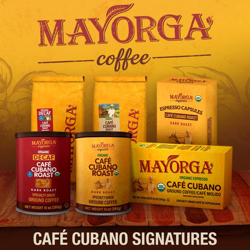 2lb 100% Mayorga Decaf Coffee Bag Dark Roast Organic Swiss Water Decaffeinated Cubano Roast Coffee - Arabica Whole