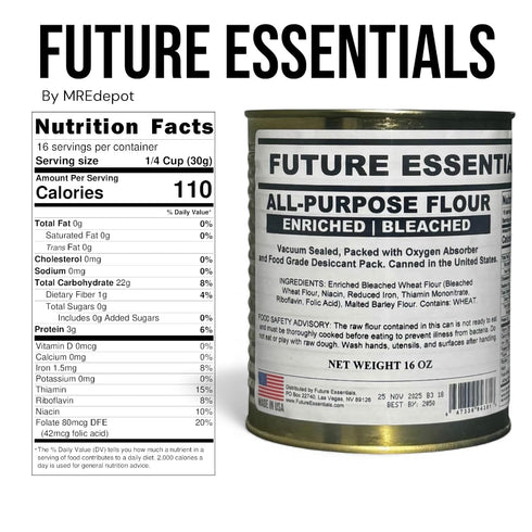 1 (16 oz #2.5 Future Essentials All Purpose Flour Shelf-Stable, Long-Term Storage Baking Flour for Emergency