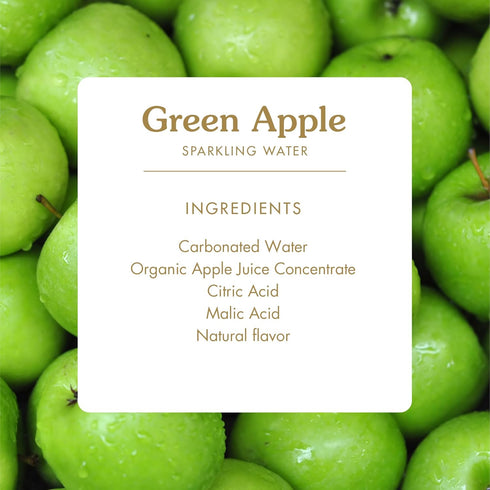12 oz, 12 Pack Sovny Sparkling Water, Green Apple, Seltzer Water Drinks, USDA Organic, Made With Real Fruit, Non-GMO