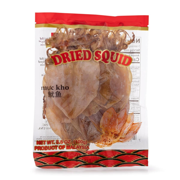 DragonDish Dried Squid, Skinless Dry Squid, Dried Native Squid, Dried Fish, Muc Kho,