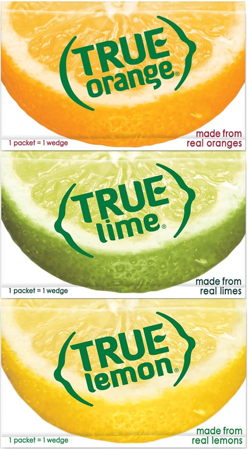 Packets 100ct (3pk) True Lemon, True Lime & True Orange Dispenser each