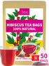 TeeLux Hibiscus Tea Bags, Natural Hibiscus Flowers Herbal Tea, Caffeine Free, Refreshing