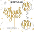 Thank You Cake Topper, Gold Glitter, Engaged, Wedding, Bridal Shower, Thanksgiving Day Party Decorations