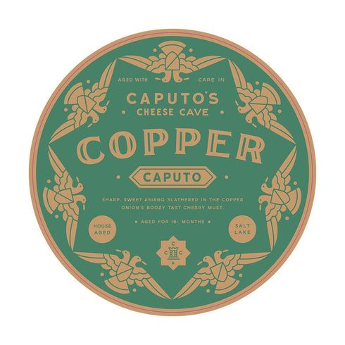 1lb 16 1 Tony Caputos Cheese Caves Cave Copper Caputo | Assiago-Style, Month Aged Made with Cows Milk and Cherries |
