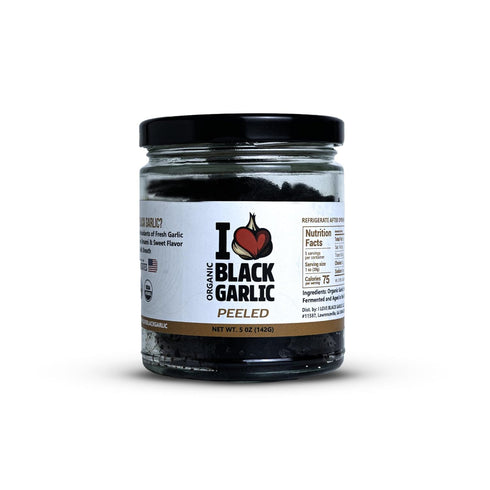 I Love Black Garlic Organic Peeled Black Garlic Cloves in a Glass Jar Ready to Eat