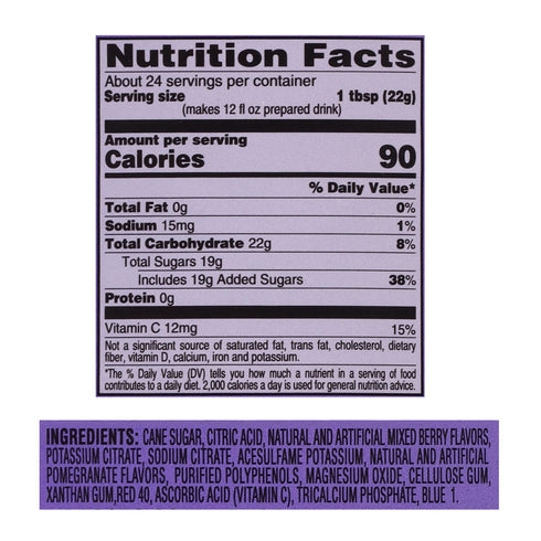 4C 6 Pack, 9 Powdered Drink Mix Canister, Wildberry Pomegranate Quarts, Family Sized Bin, Thirst Quenching Flavors