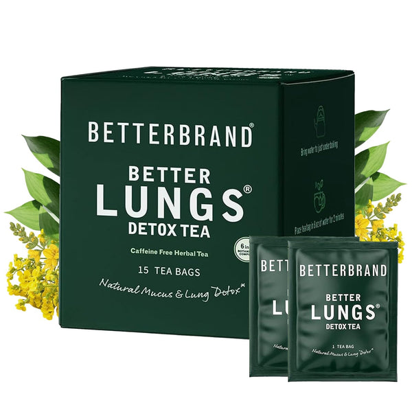 Betterbrand Mullein Tea Bags for Lung Detox - Respiratory Support with Thyme,