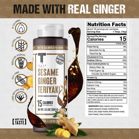 Keto-Friendly Sesame Ginger Teriyaki Wing Sauce & Marinade - Low-Calorie Flavor
