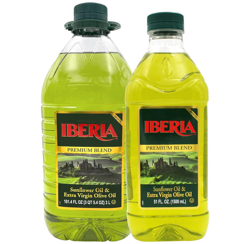 Iberia Sunflower & Extra Virgin Olive Oil Blend, 3 Liter + Iberia