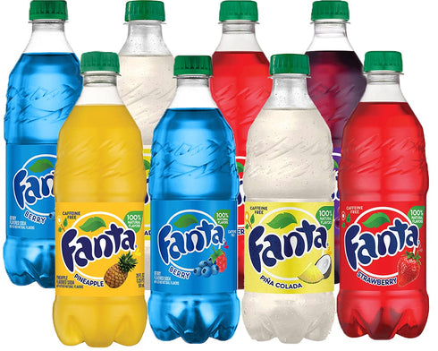 Fanta Soda Fanta Orange Soda, Berry, Grape, Strawberry, Pina Colada, Pineapple Variety Pack, 20