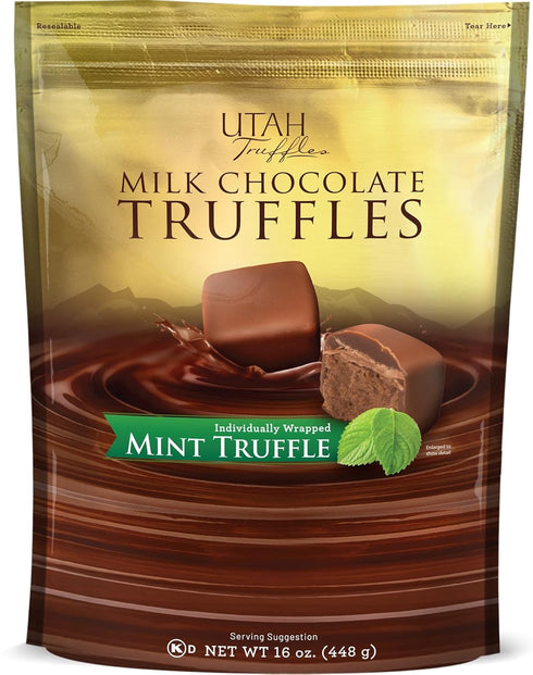 Utah Truffles Mint Truffles - Belgian Milk Mint Chocolate Truffles 16 oz bag