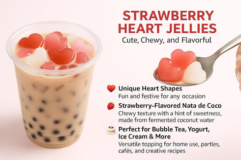 6.6 lb) Darong Coconut Jelly Topping nata de coco for Boba Tea | Ice Cream | Yogurt | Smoothie | Milk Tea | Desserts