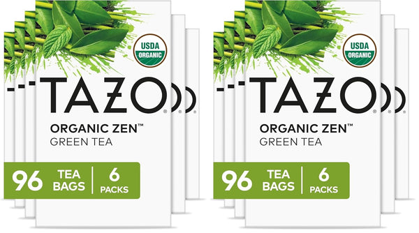 TAZO Organic Zen Green Tea Bags, Caffeine Free Tea with Refreshing Lemongrass