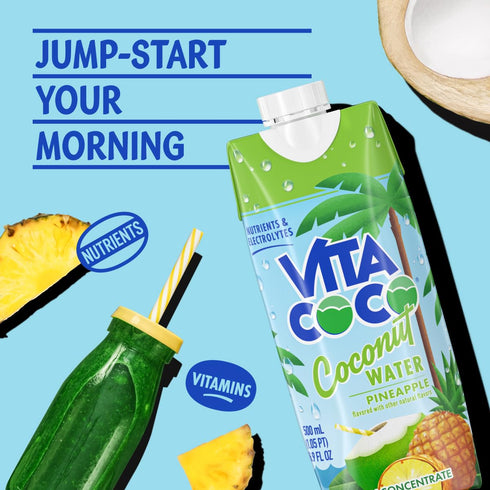 16.9 Oz (Pack 12), 202.8 Oz Vita Coco Coconut Water Naturally Hydrating Electrolyte Drink Smart Alternative to Coffee