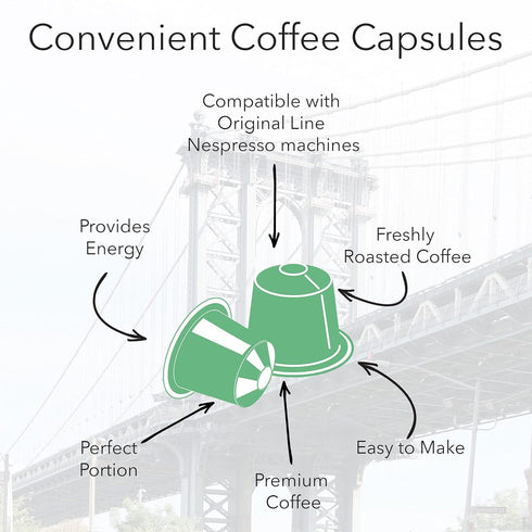 HiLine Espresso Coffee Pods, Light Roast Coffee, 20 Count, Compatible with Nespresso Original Brewers